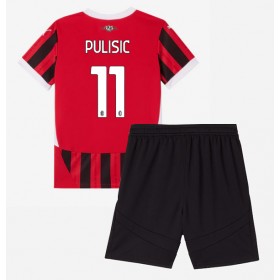 Dětské fotbalový komplet AC Milan Christian Pulisic #11 Domácí košile 2024-25 Krátkým Rukávem